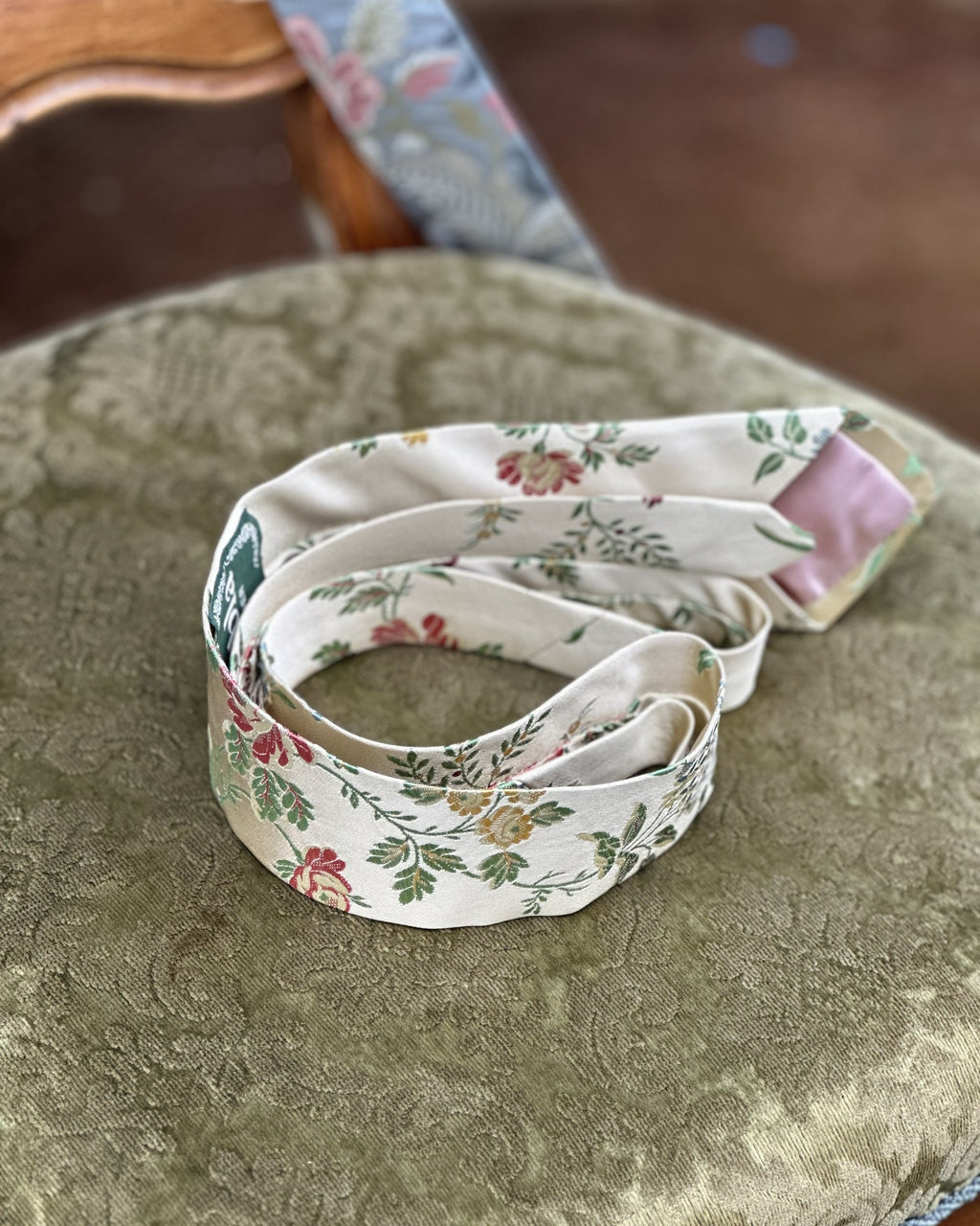Brocade tie Lelievre Paris champagne