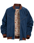 Denim brown collar Bomber Jacket