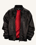 Black Silk Bomber Jacket