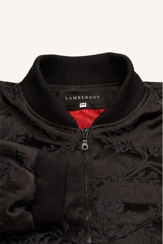 Black Silk Bomber Jacket