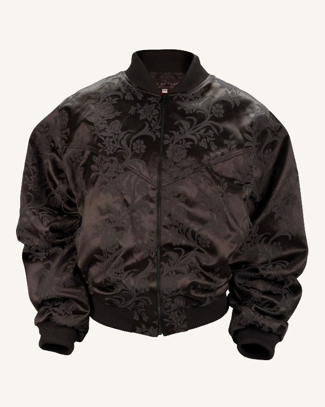 Black Silk Bomber Jacket