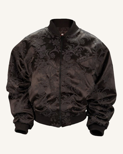 Black Silk Bomber Jacket