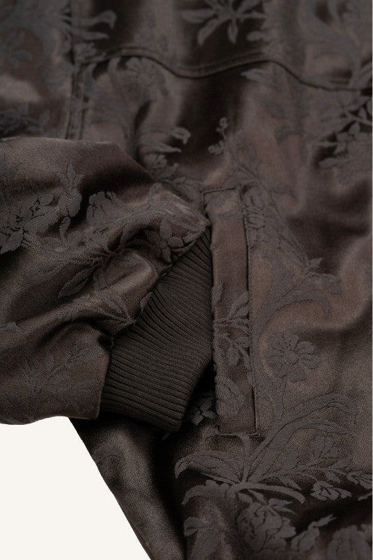 Black Silk Bomber Jacket