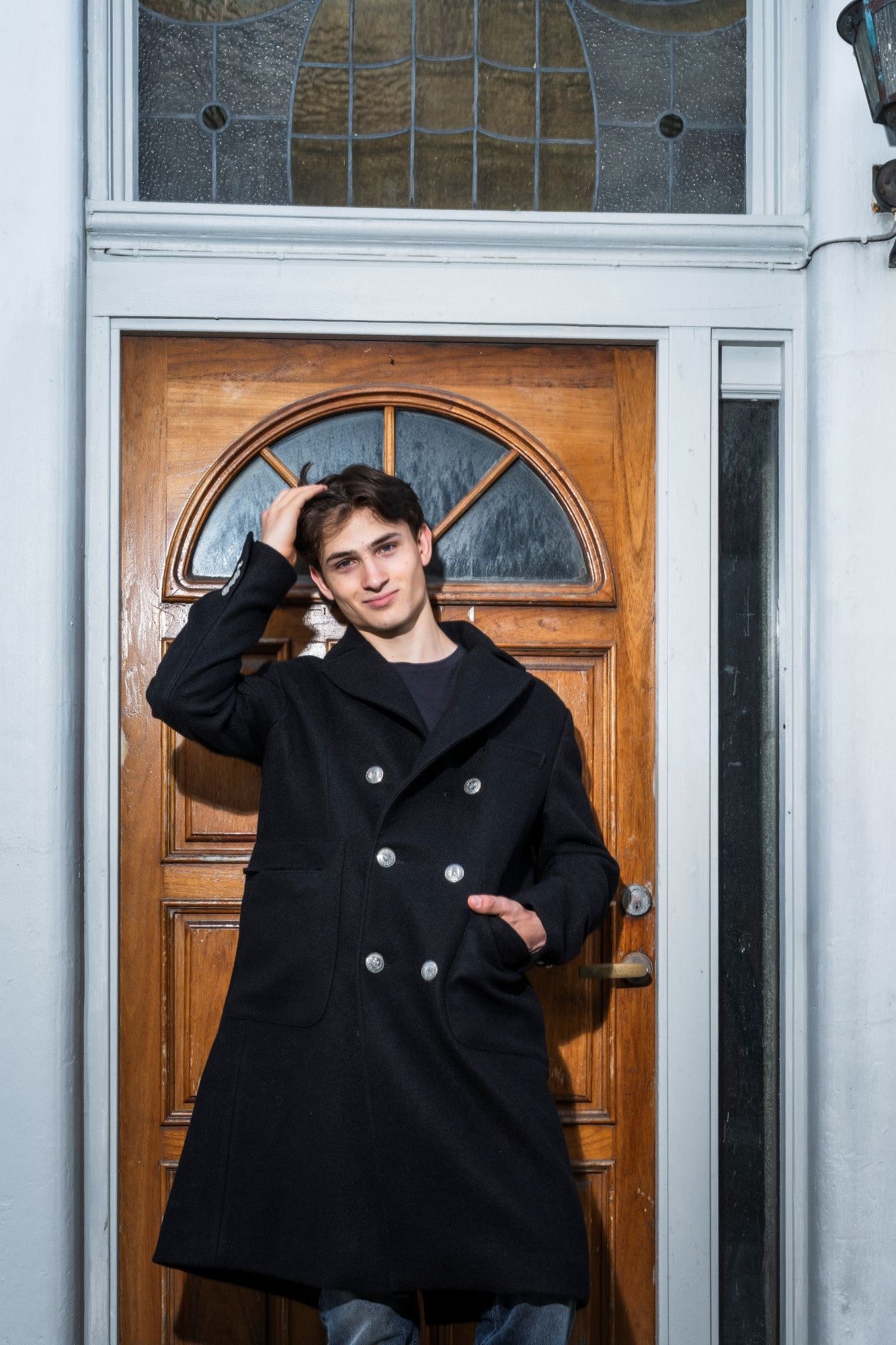 Mens black woal coat