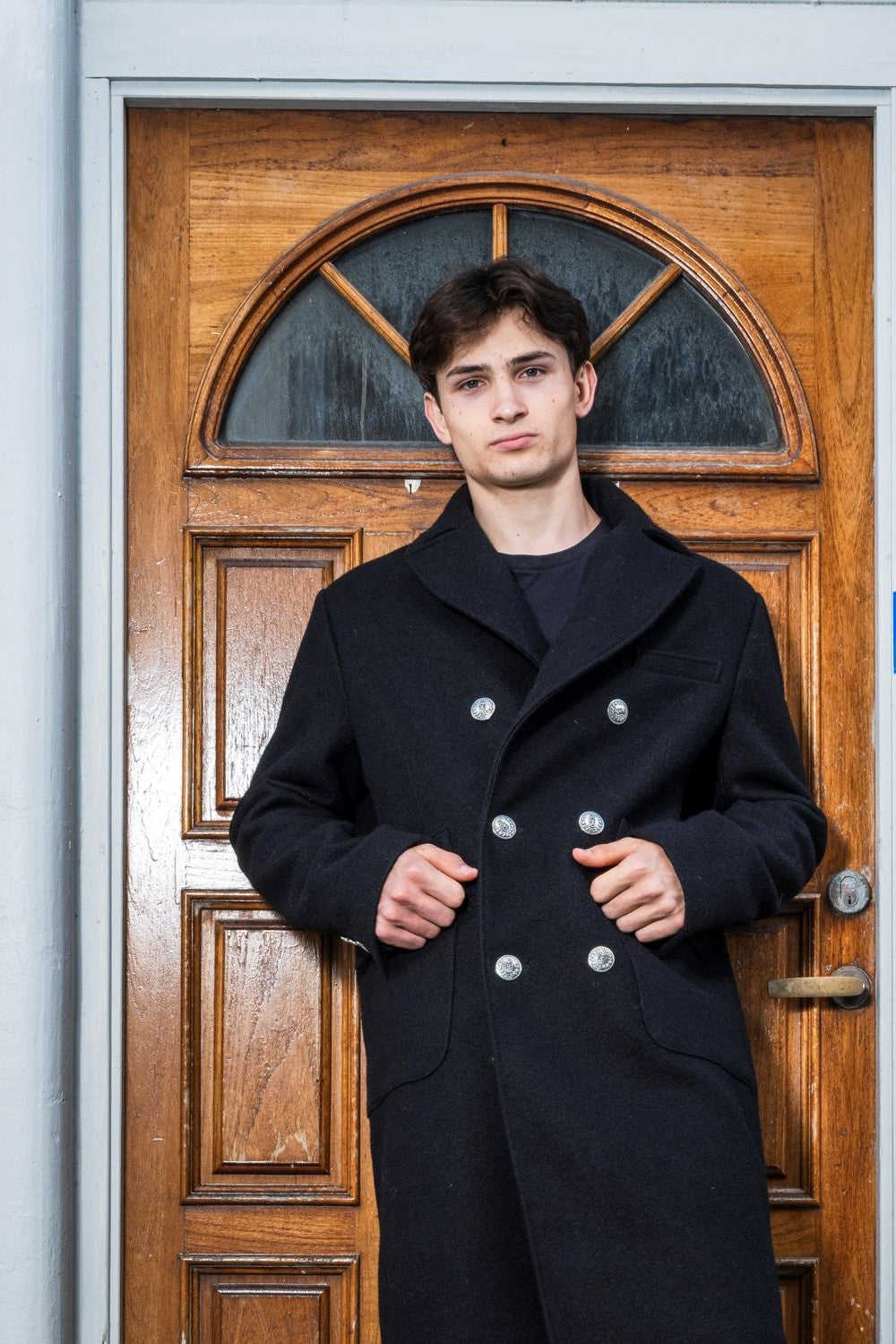 Mens black woal coat