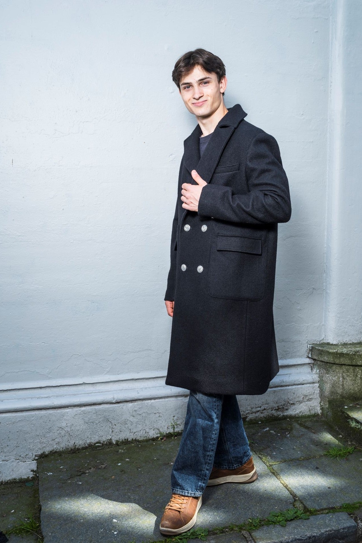 Mens black woal coat