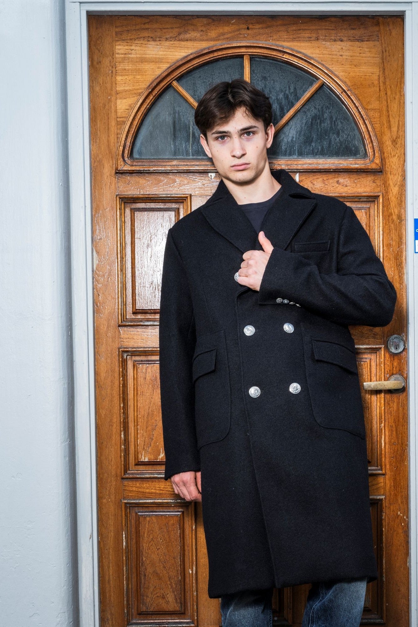 Mens black woal coat
