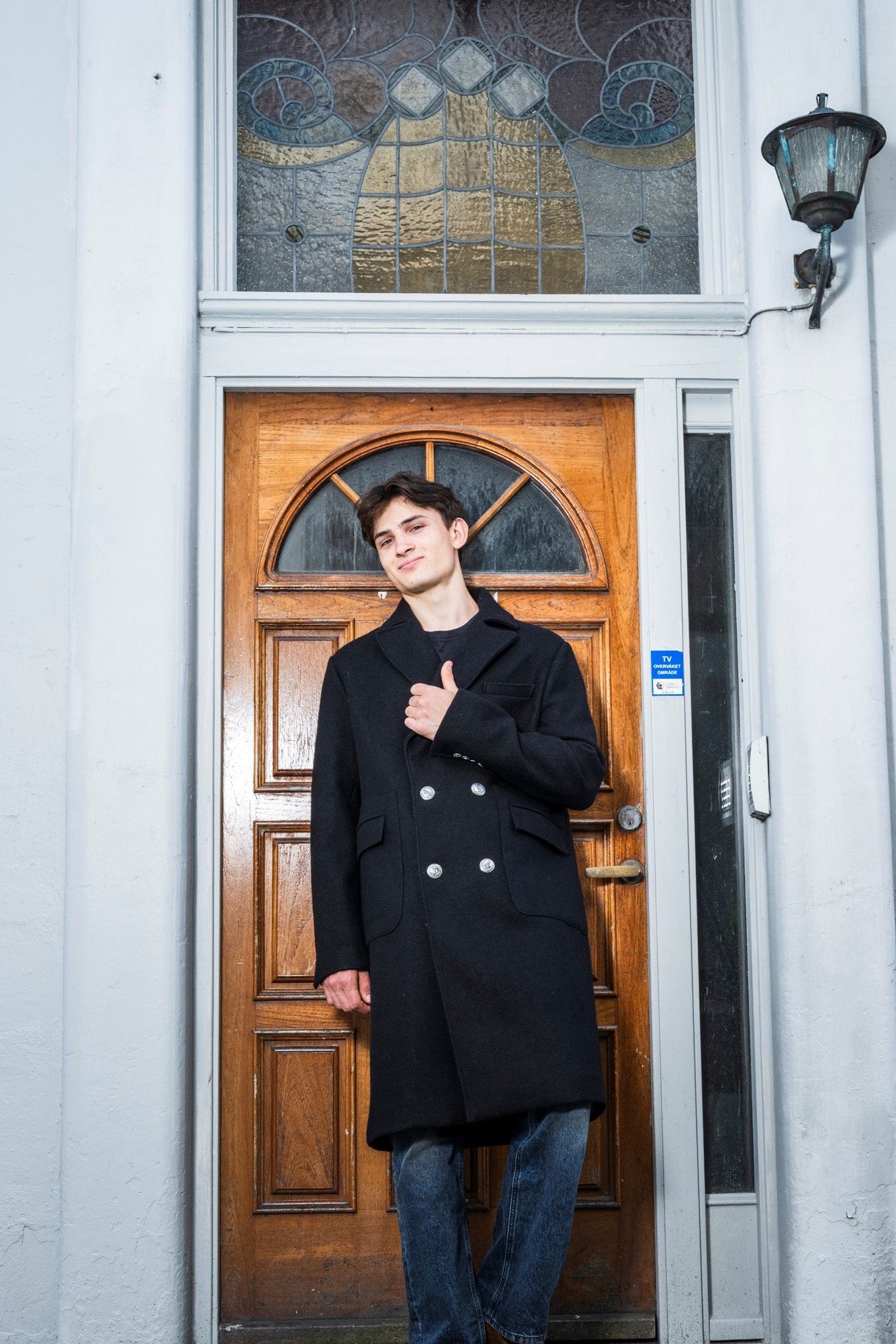 Mens black woal coat
