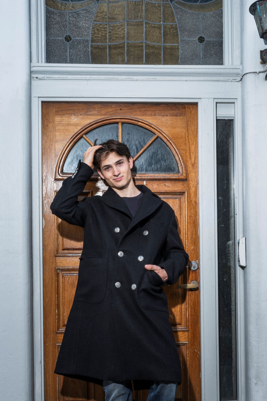 Mens black woal coat