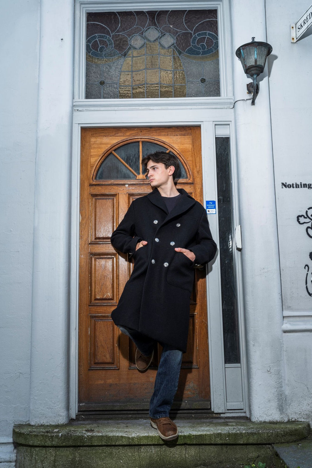 Mens black woal coat