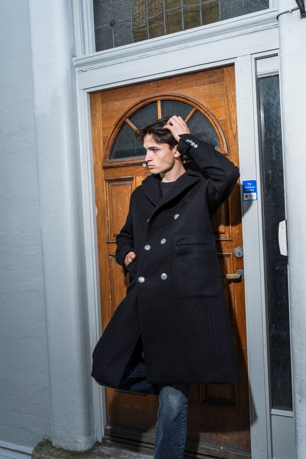 Mens black woal coat