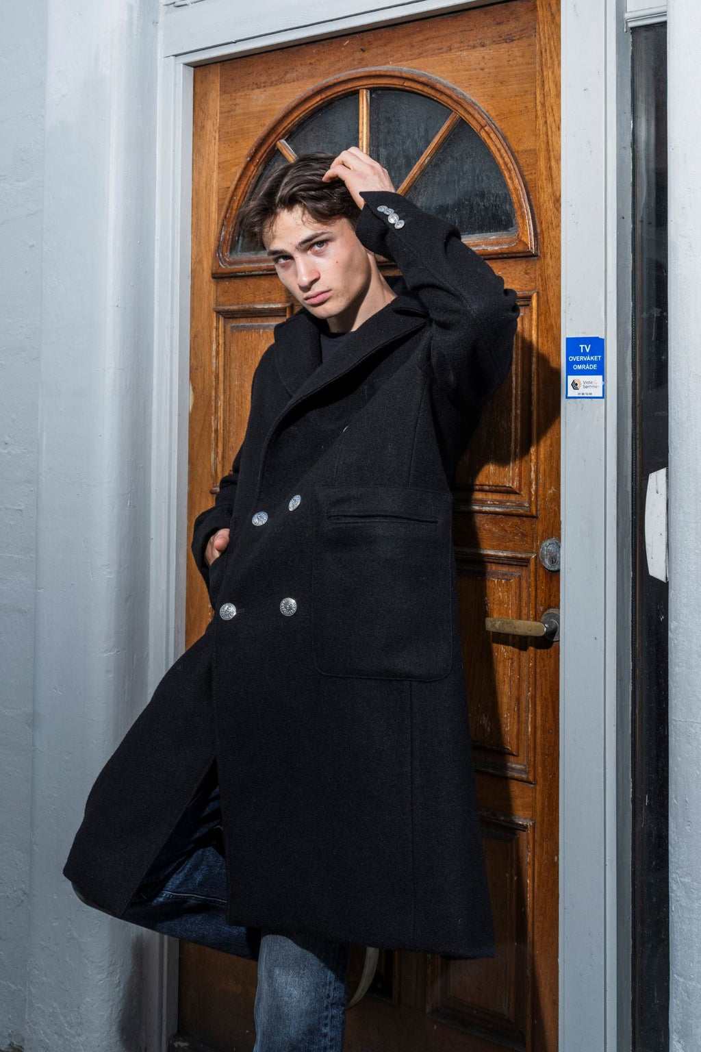 Mens black woal coat