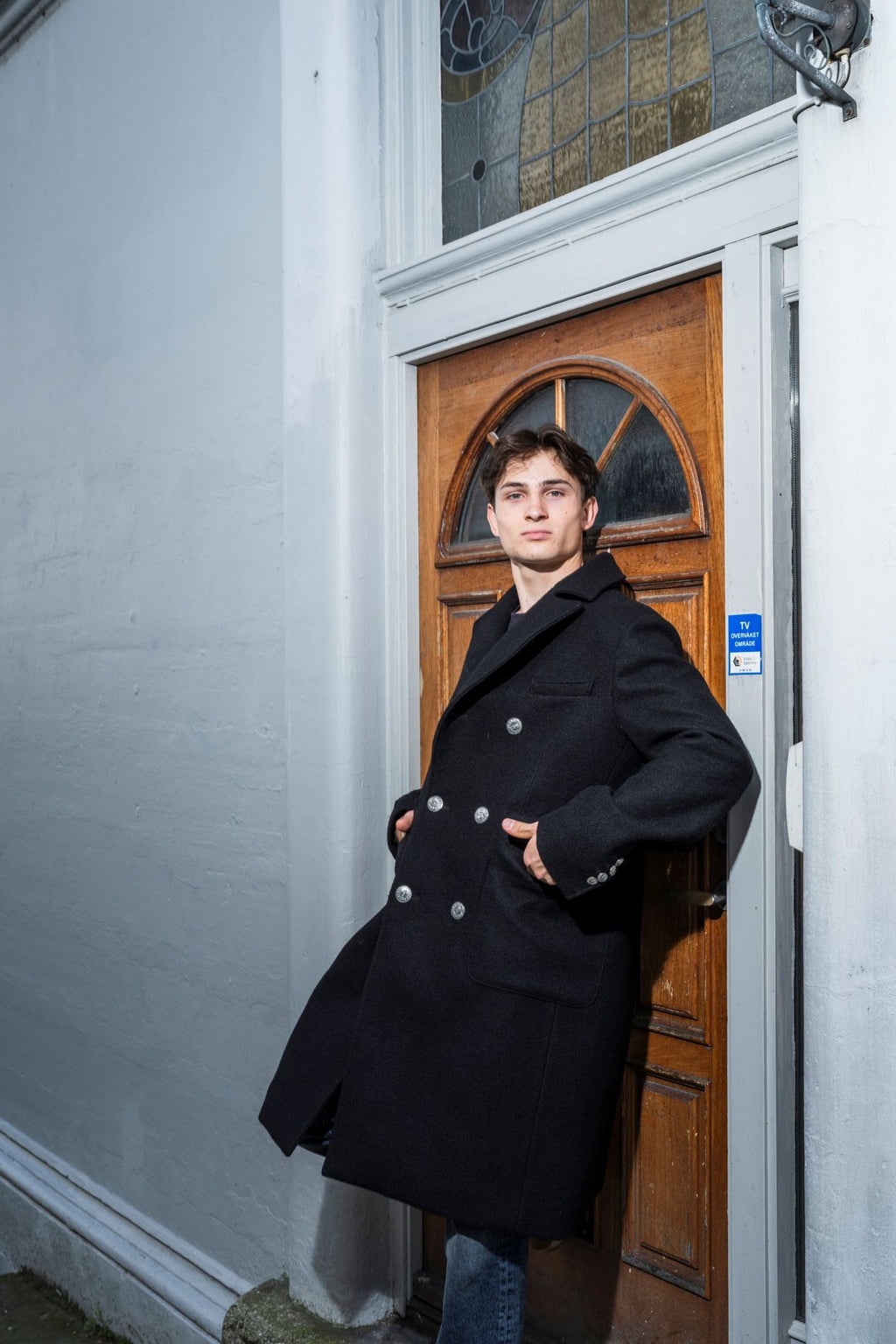 Mens black woal coat