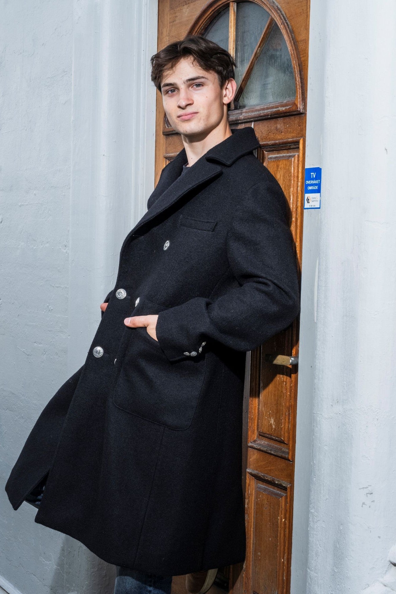 Mens black woal coat