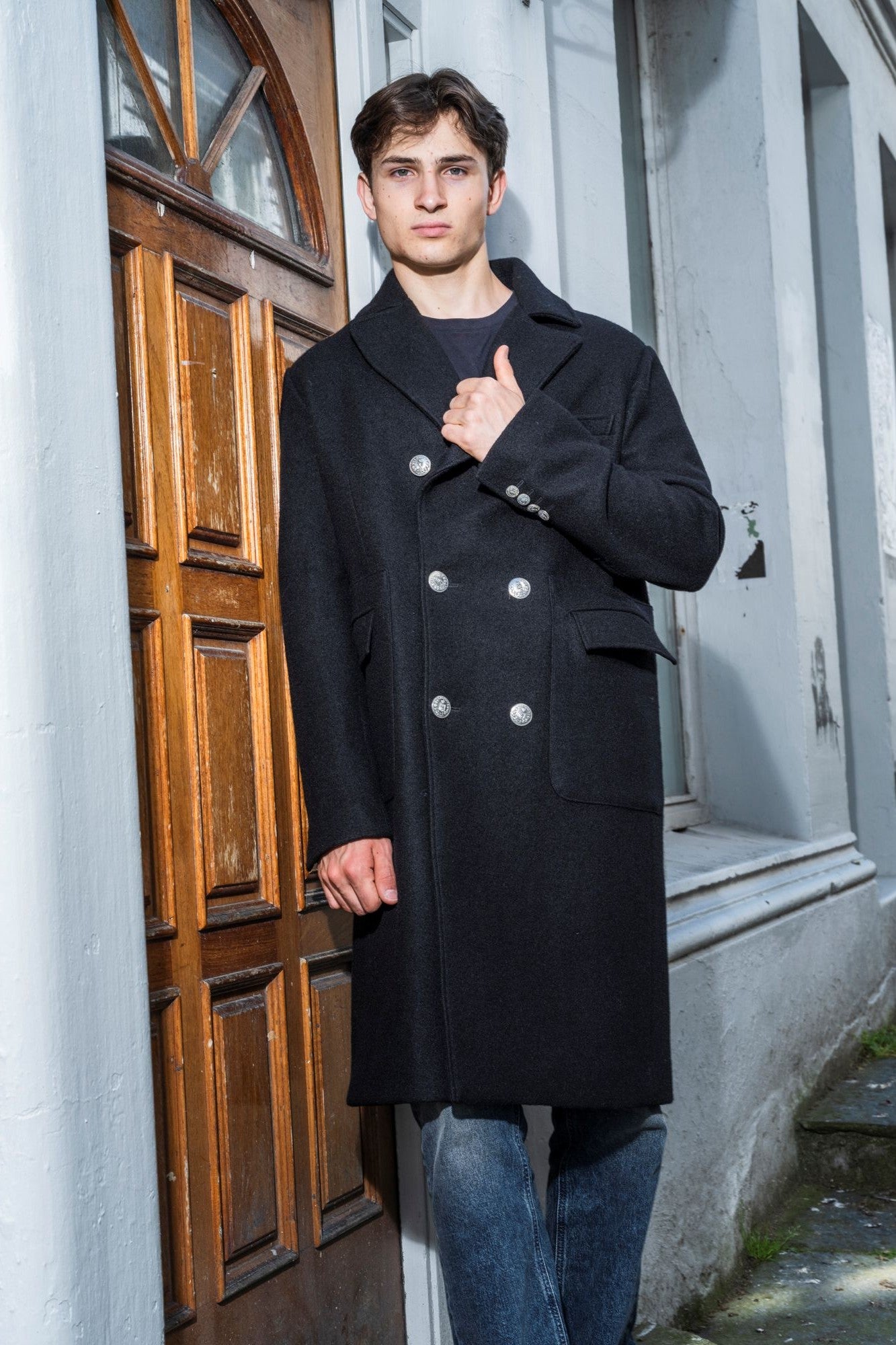 Mens black woal coat