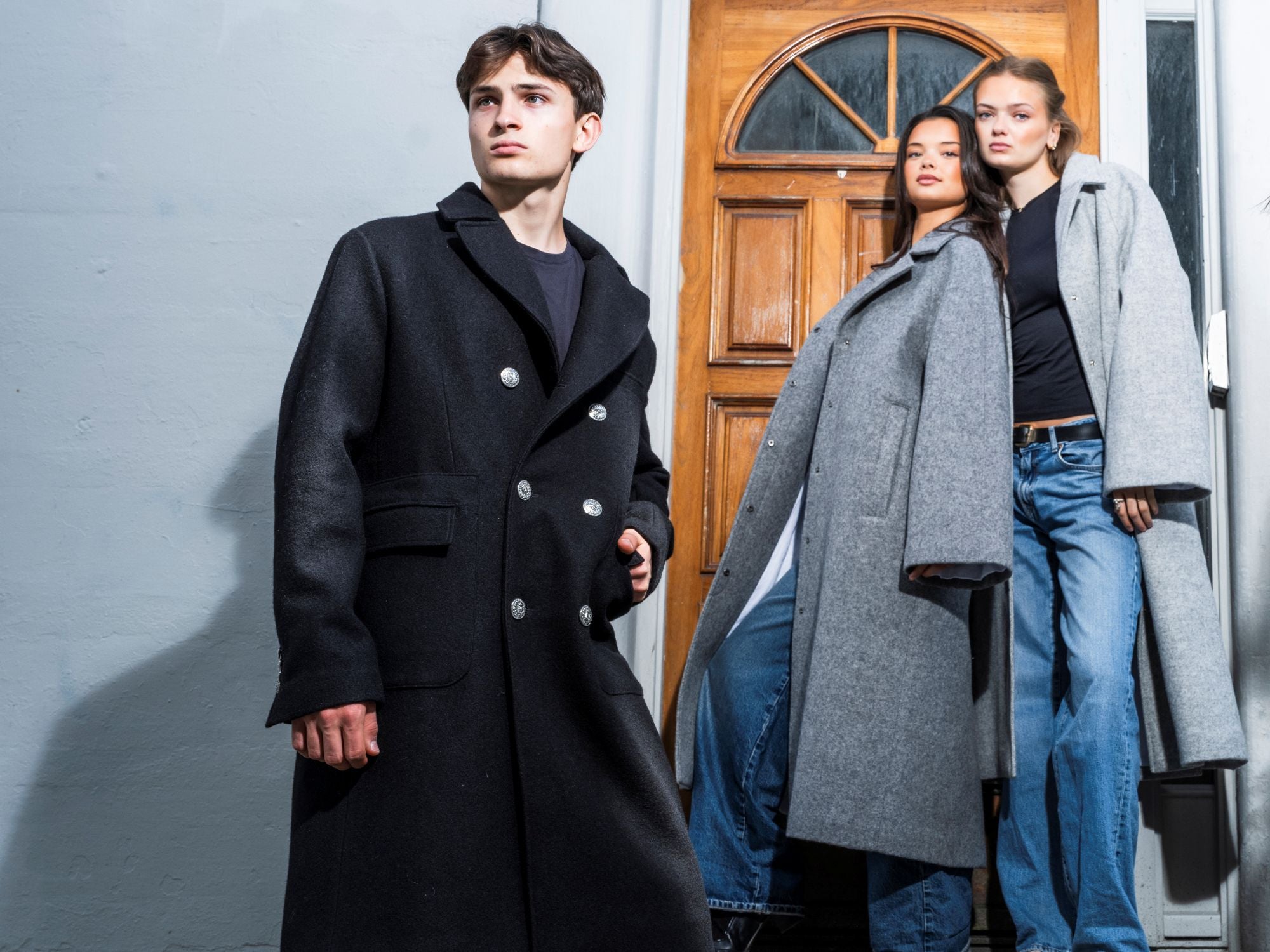 Mens black woal coat