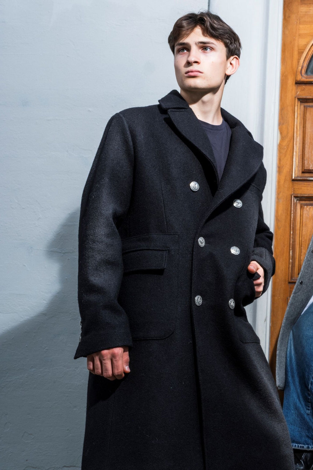Mens black woal coat