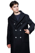 Mens black wool coat