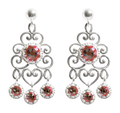 Crystal Drop Earrings - Red