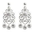 Crystal Drop Earrings - White