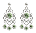 Crystal Drop Earrings - Green