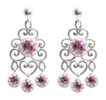 Crystal Drop Earrings - Pink