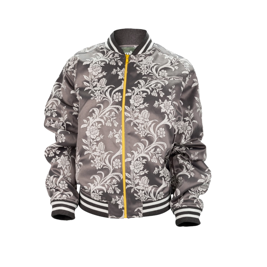 Silver Silk Bomber Jacket