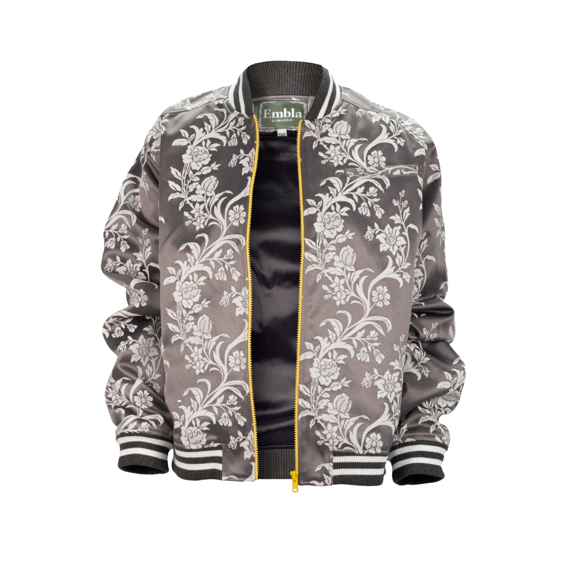 Silver Silk Bomber Jacket