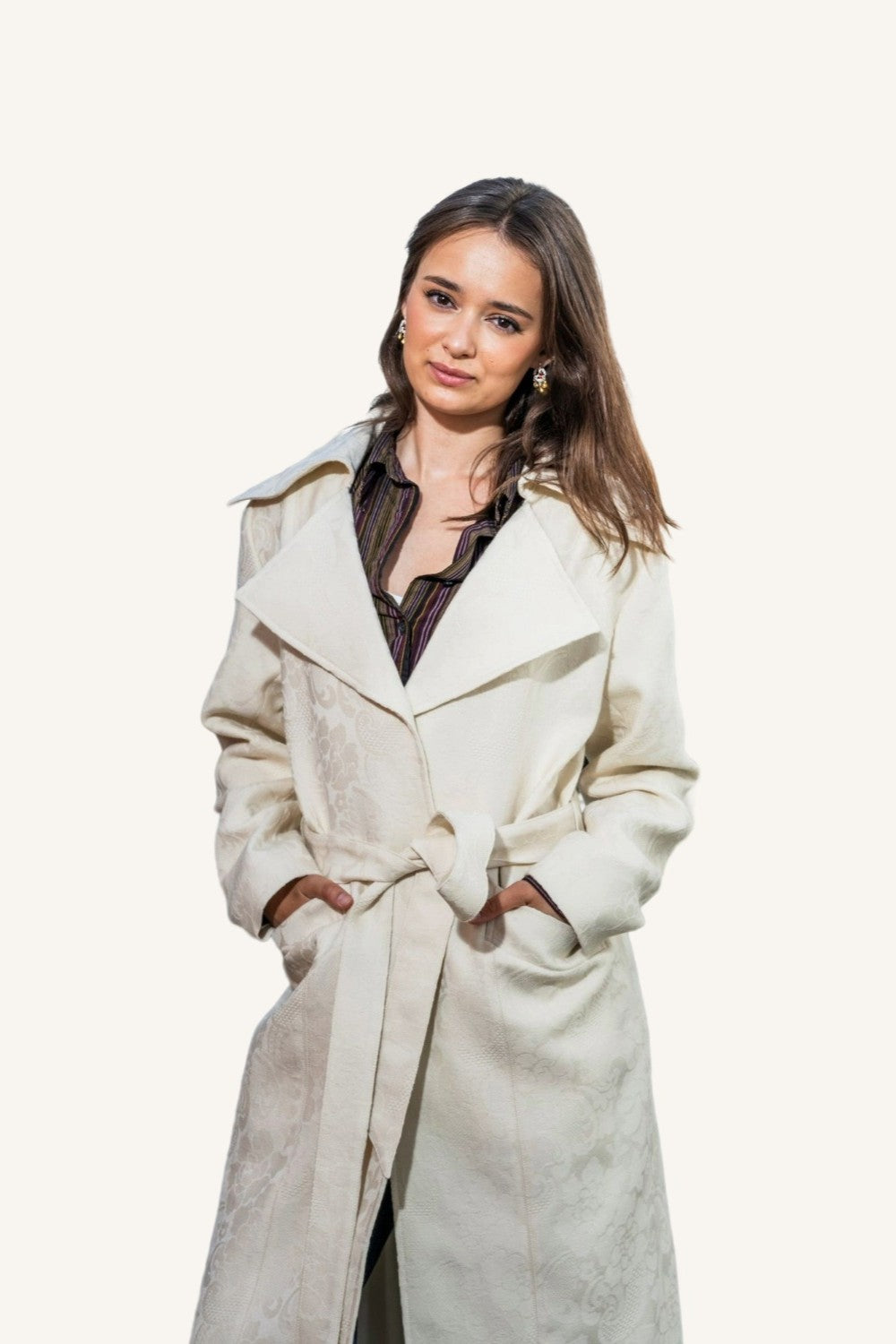 Womens white wool coat