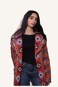 Womans red wool coat