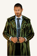 Green soft fur coat