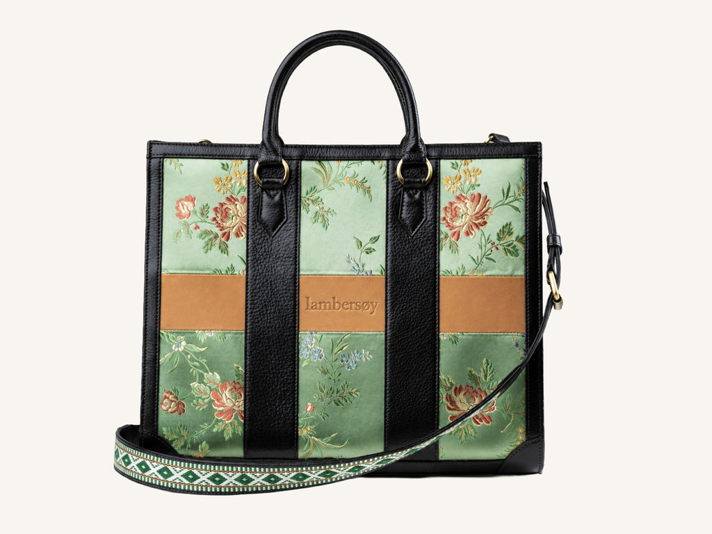 Green flower handbag