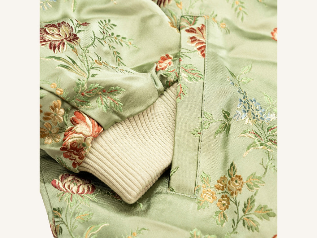 Green Silk Bomber Jacket