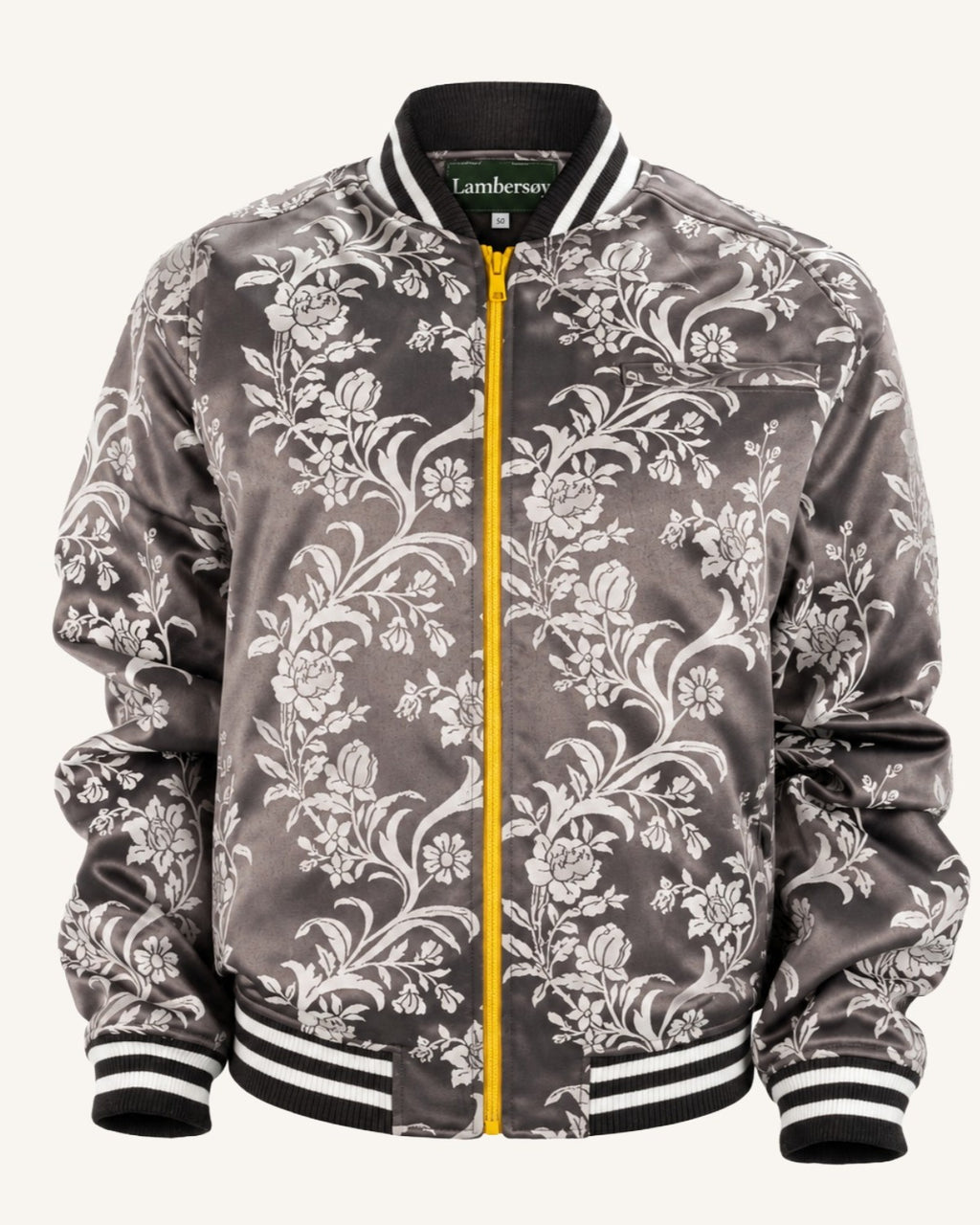 Silver Silk Bomber Jacket