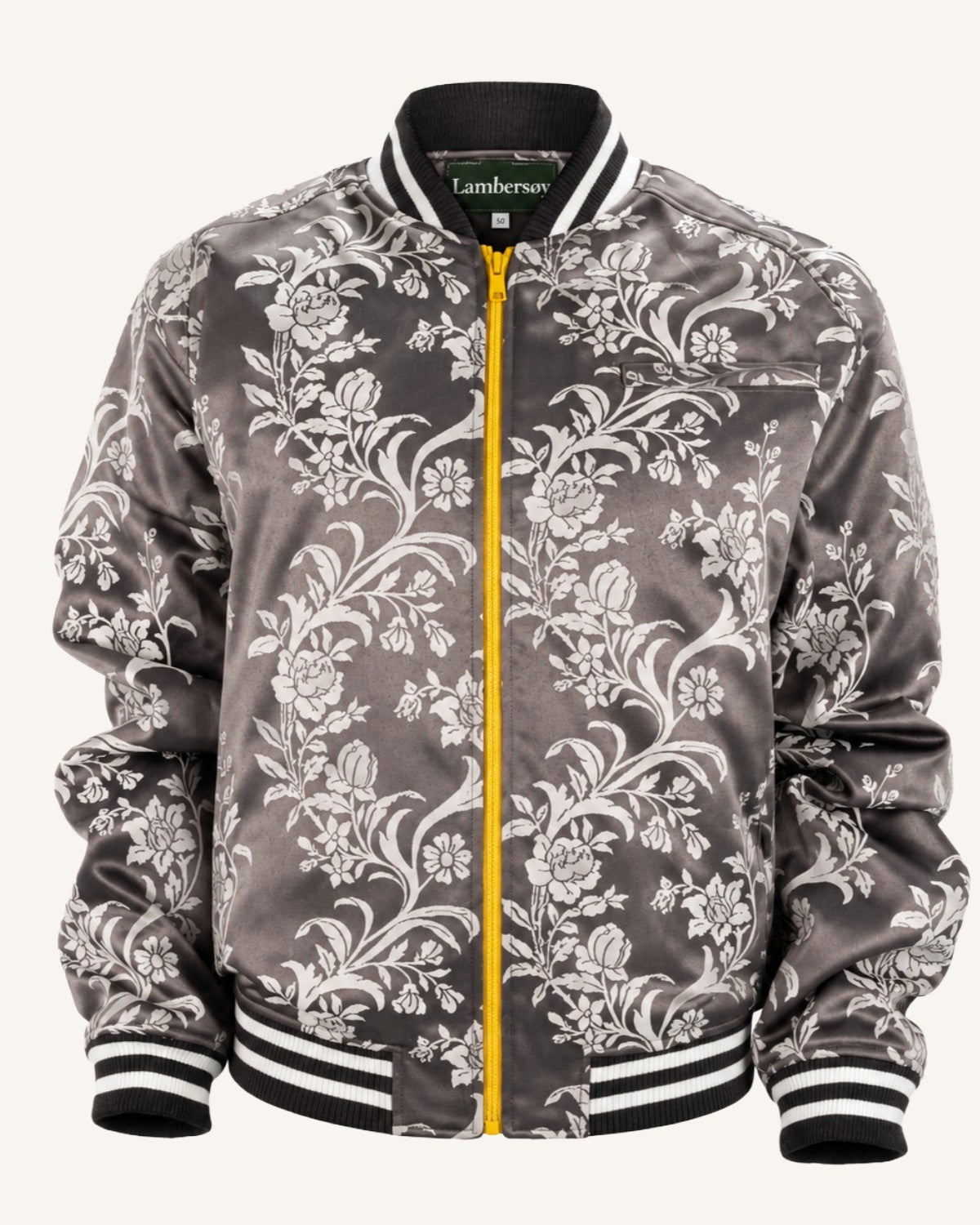 Silver Silk Bomber Jacket