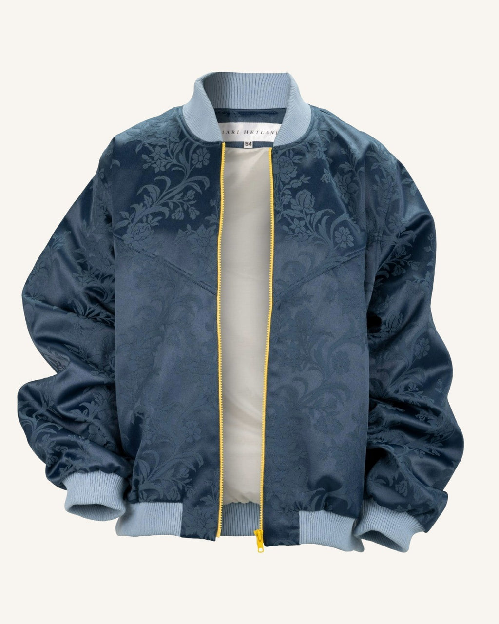 Blue Silk Bomber Jacket