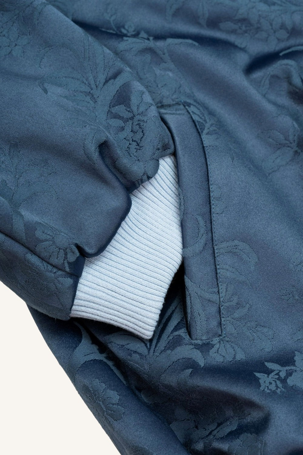 Blue Silk Bomber Jacket