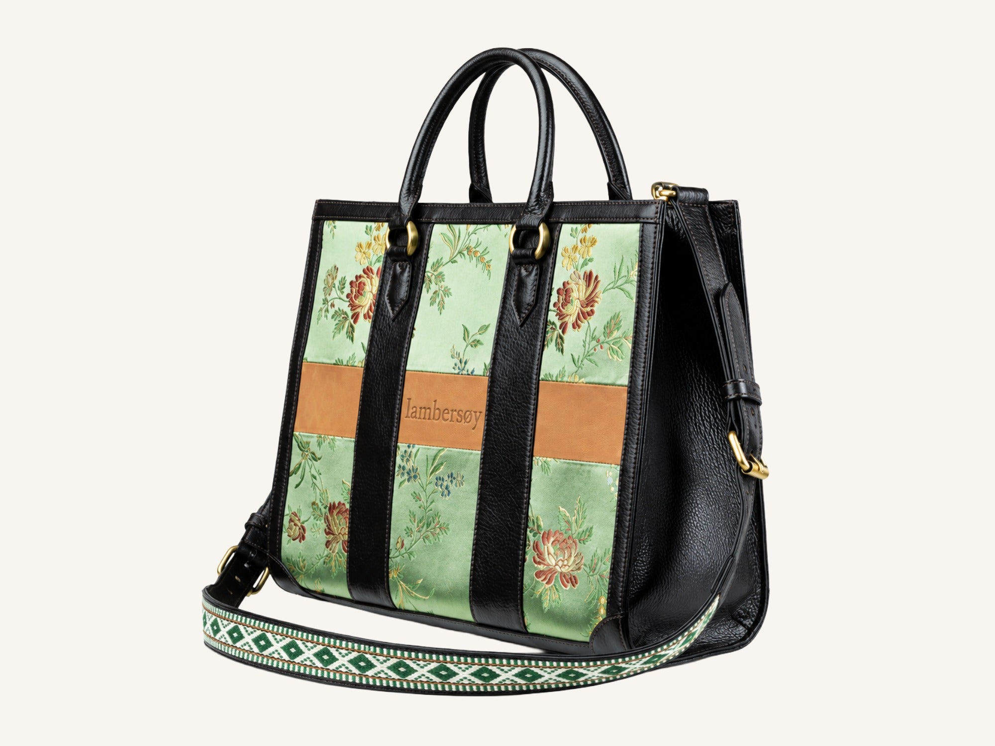 Green flower handbag