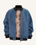 Denim black collar Bomber Jacket