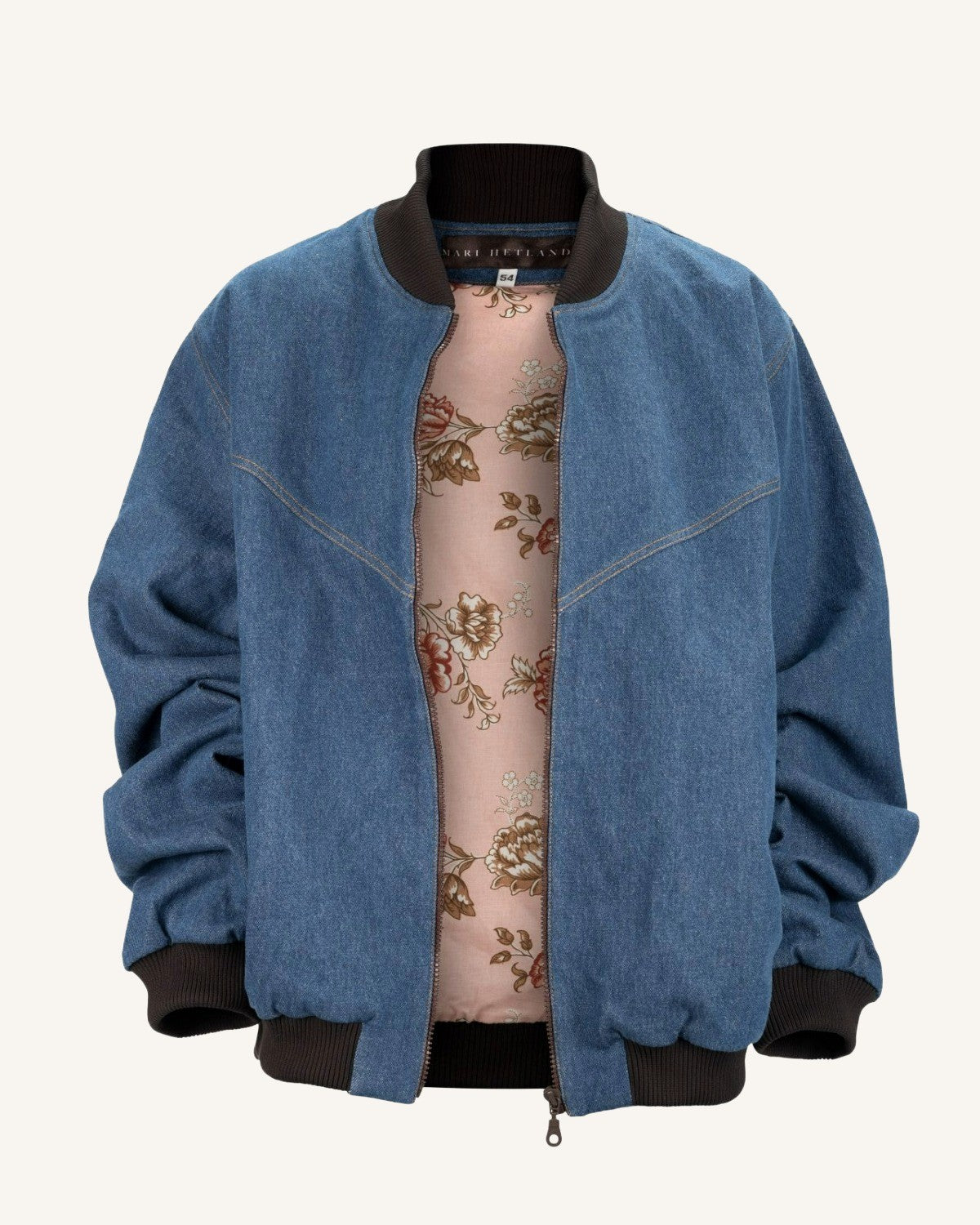 Denim black collar Bomber Jacket