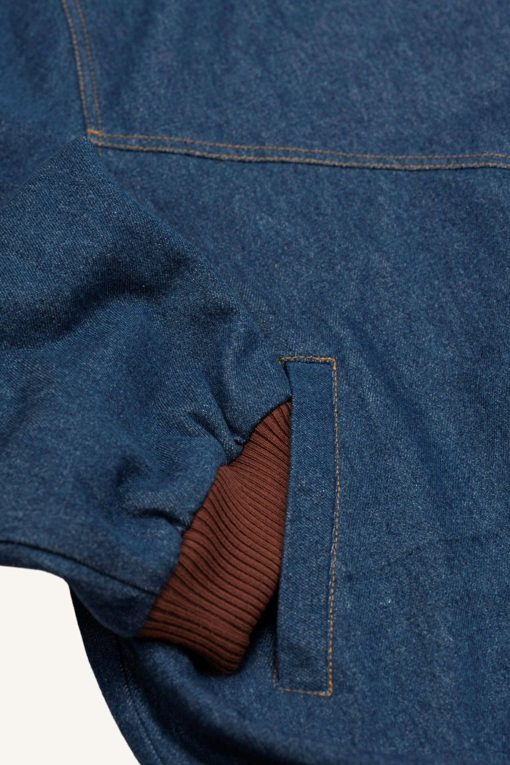 Denim brown collar Bomber Jacket