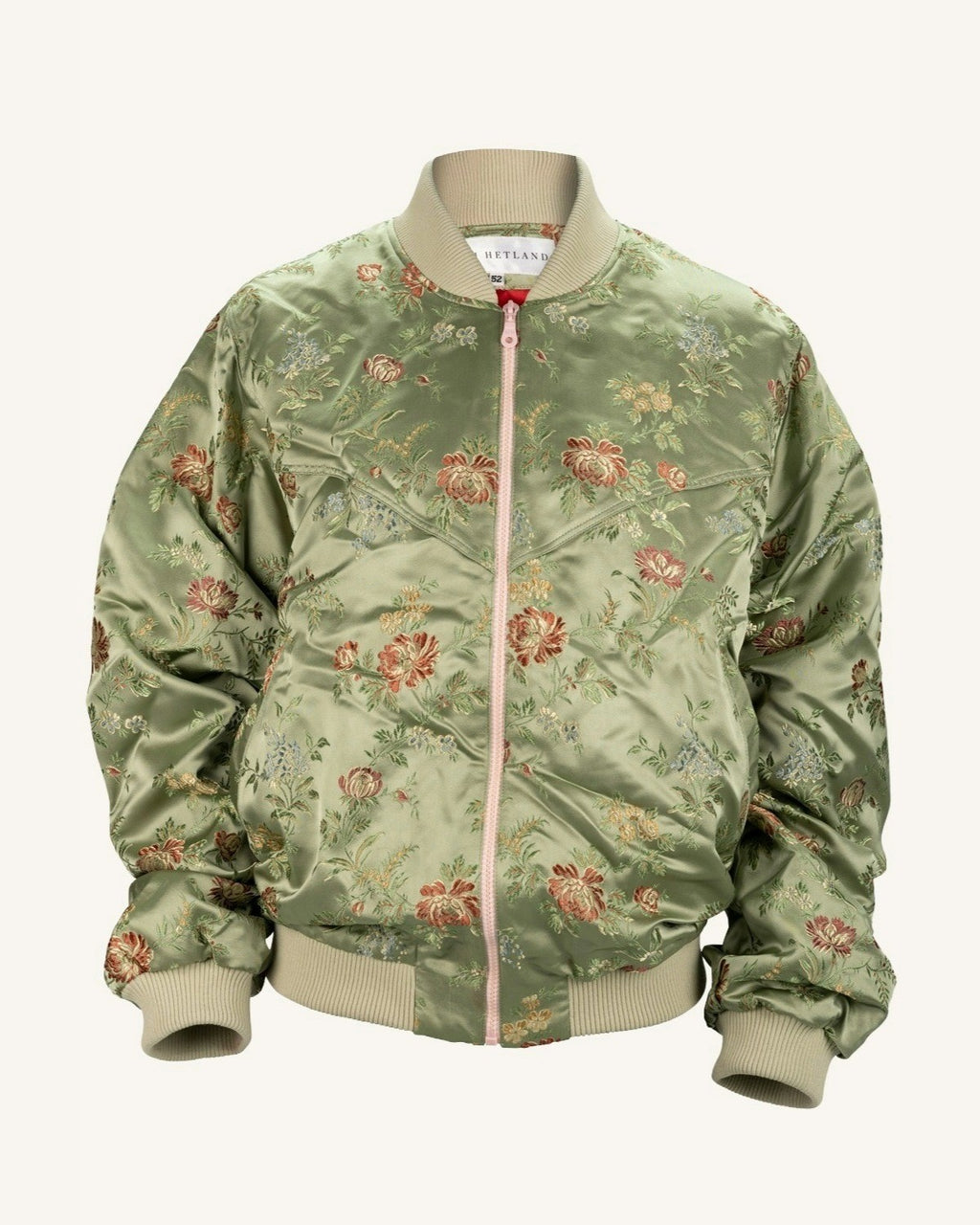 Green Silk Bomber Jacket