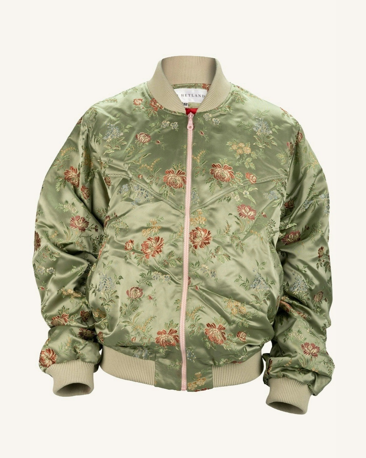Green Silk Bomber Jacket