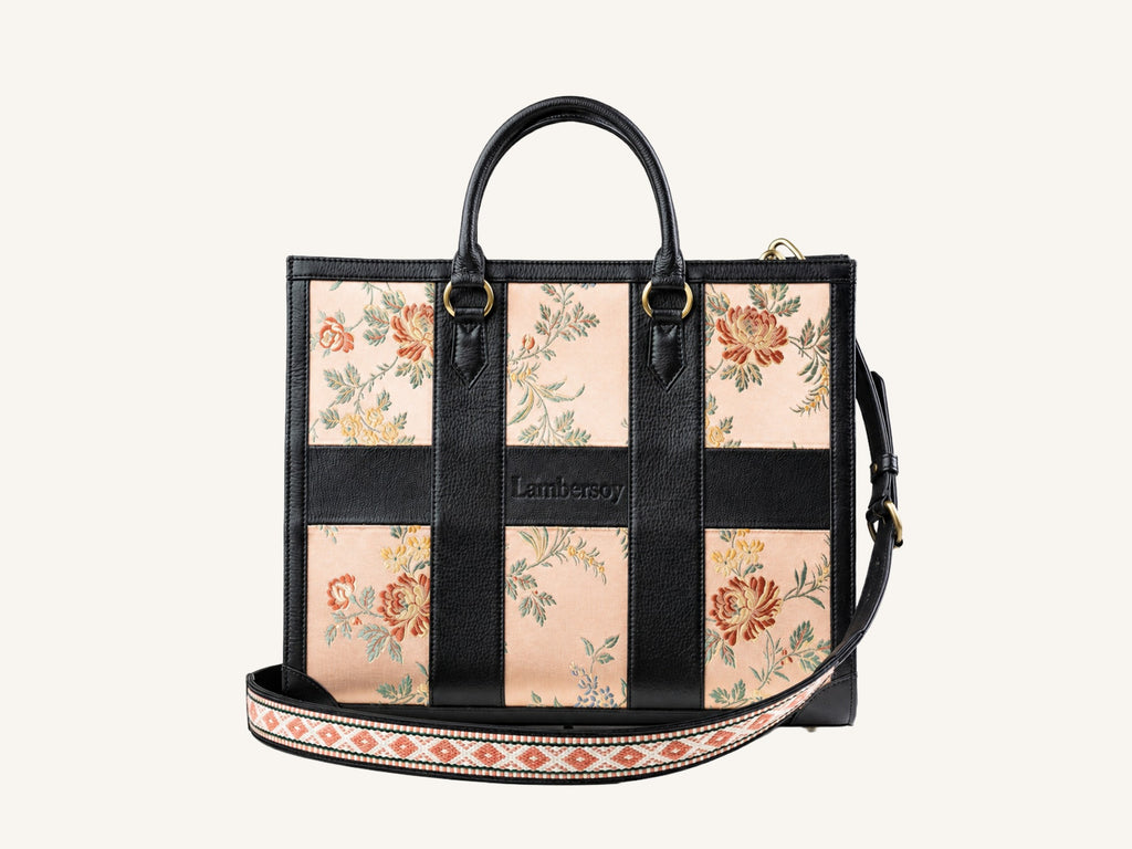 Pink silk handbag