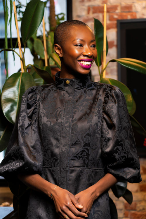 Black silk dress