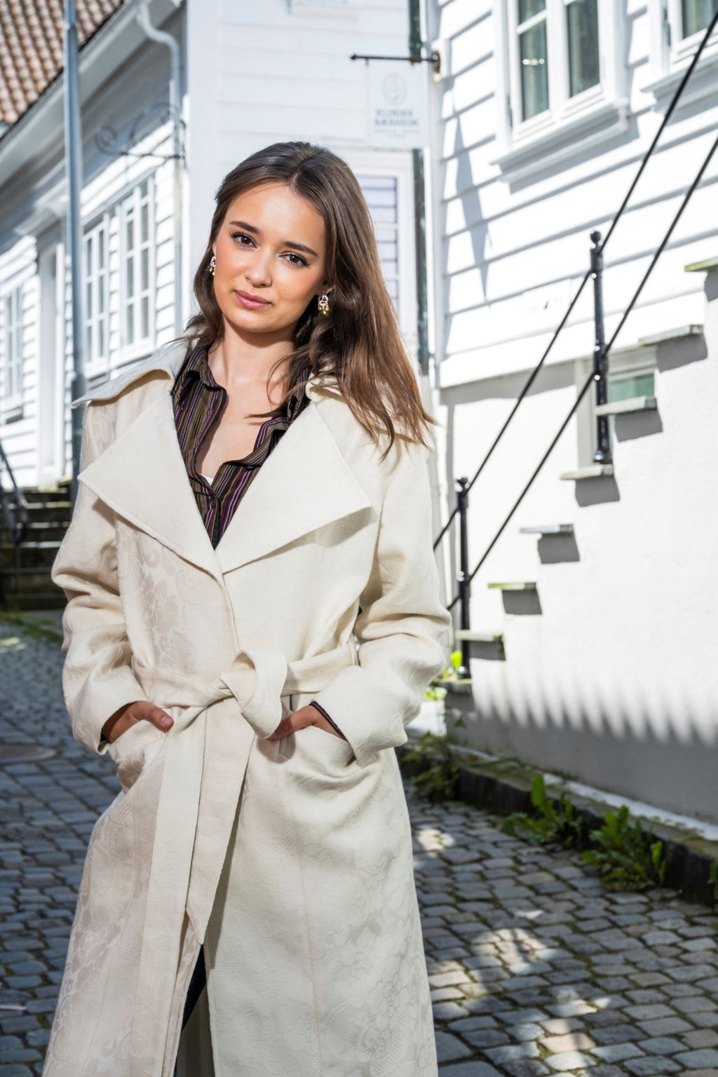 Womens white wool coat