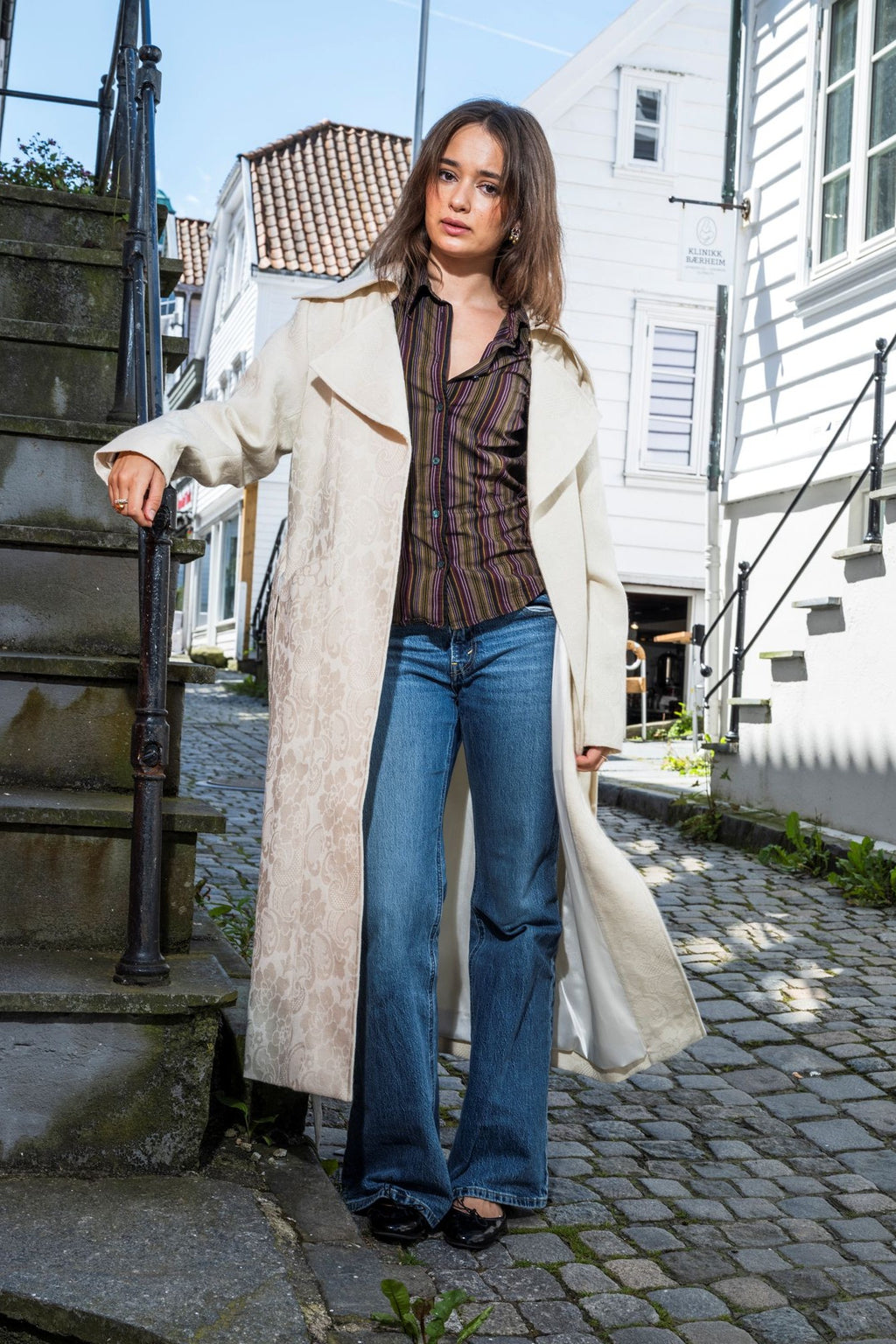 Womens white wool coat