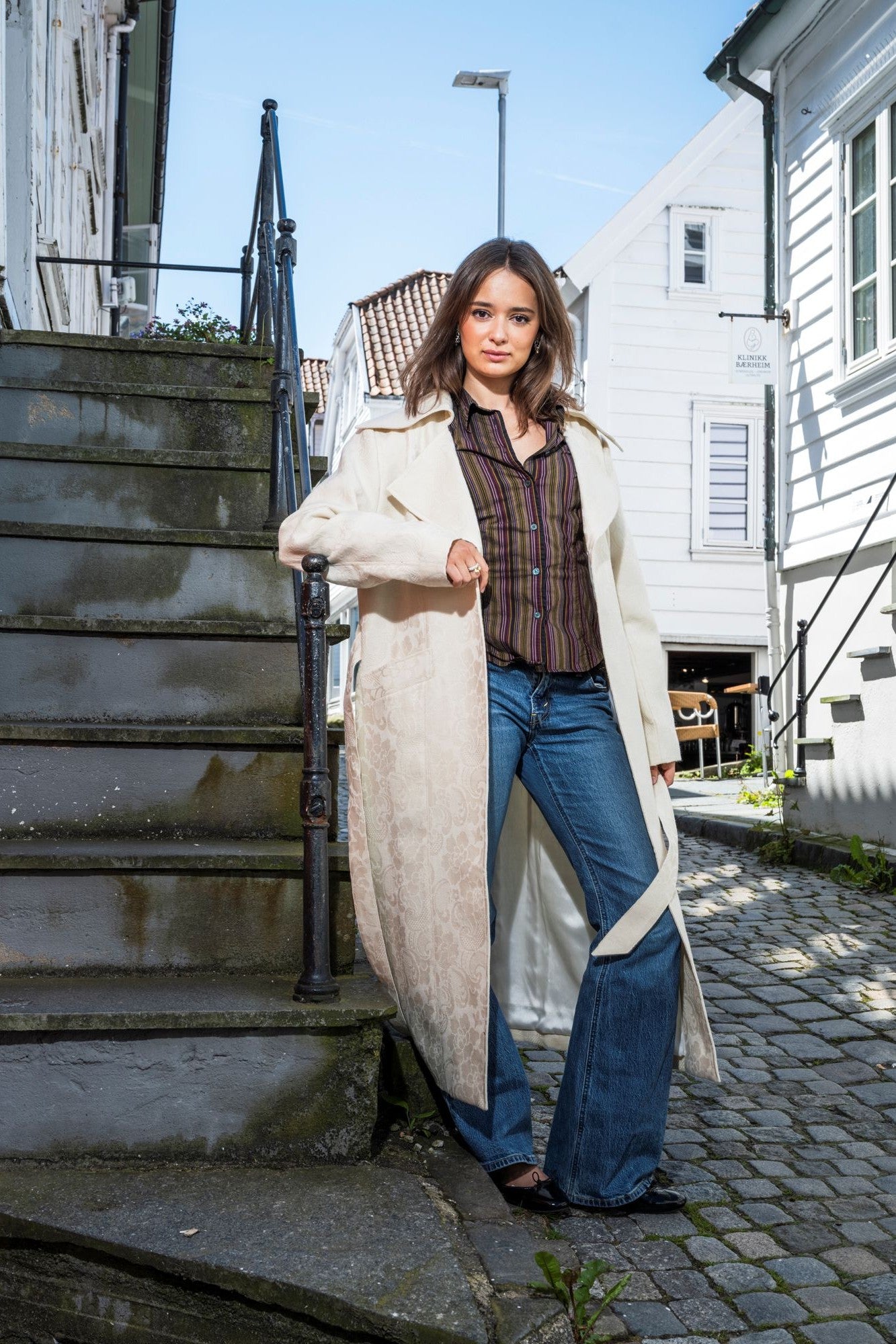 Womens white wool coat