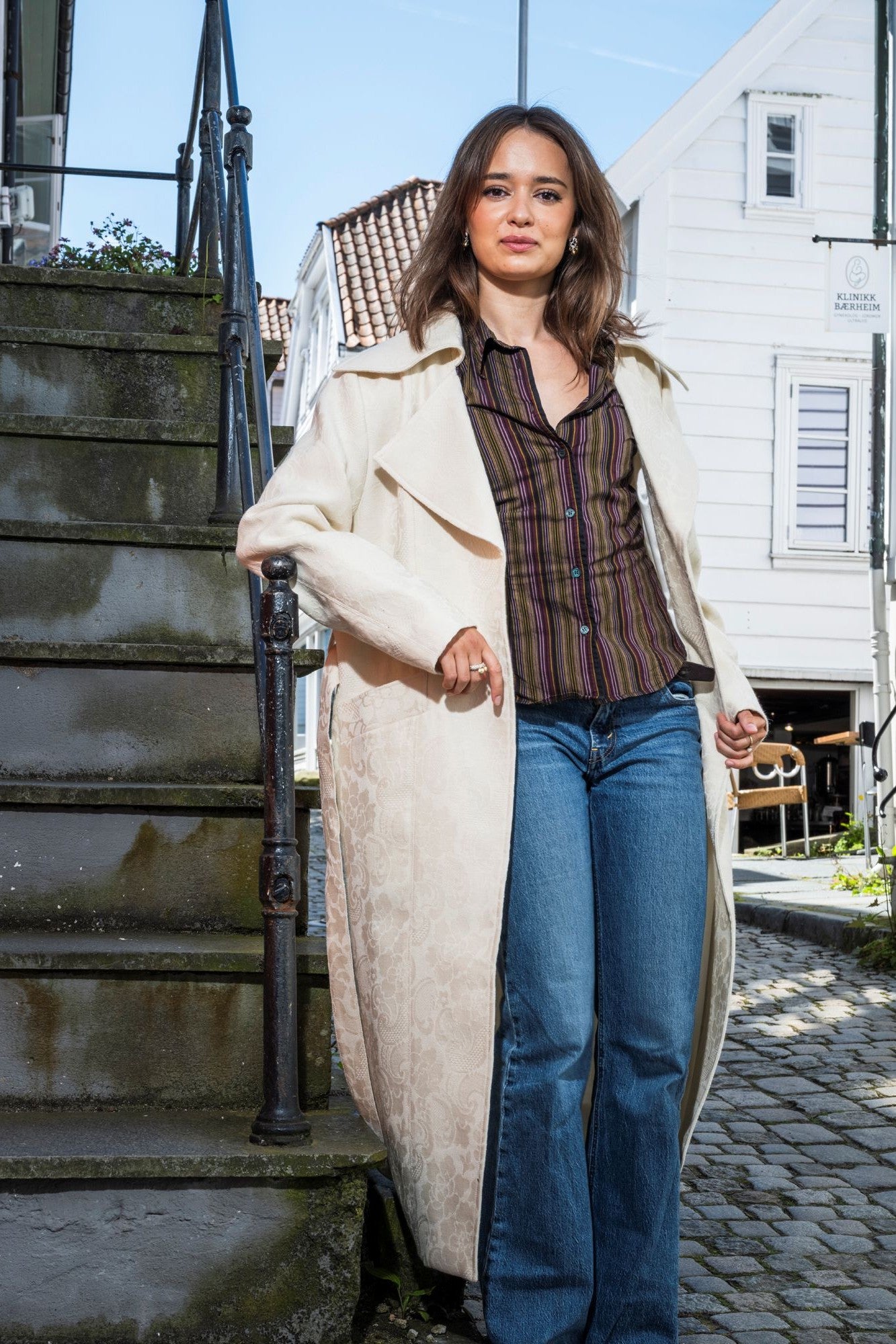 Womens white wool coat